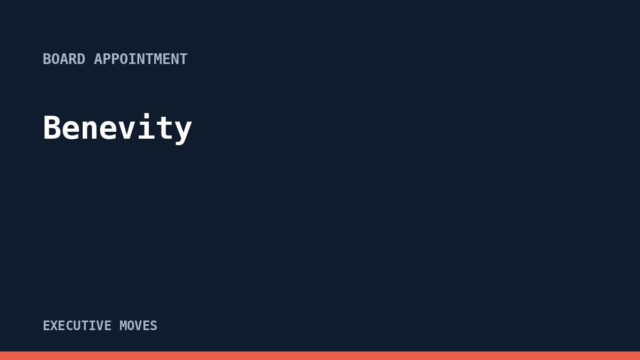 Benevity announcement Benevity announcement, Executive Moves