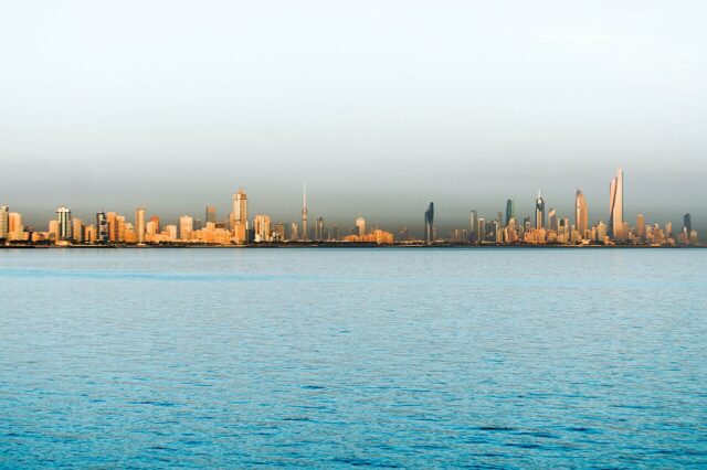 Kuwait City skyline Kuwait City skyline, illustrating Gulf Bank and the Kuwaiti banking sector