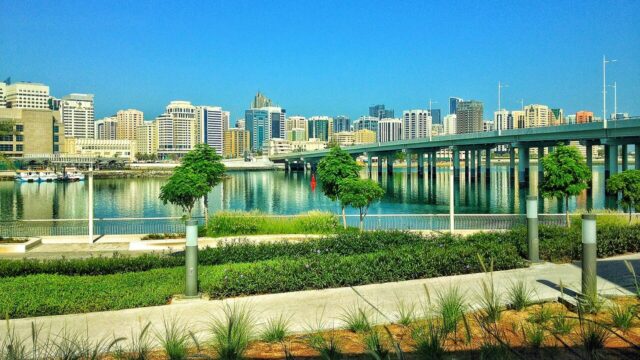 View of the Abu Dhabi waterfront from Al Maryah Island