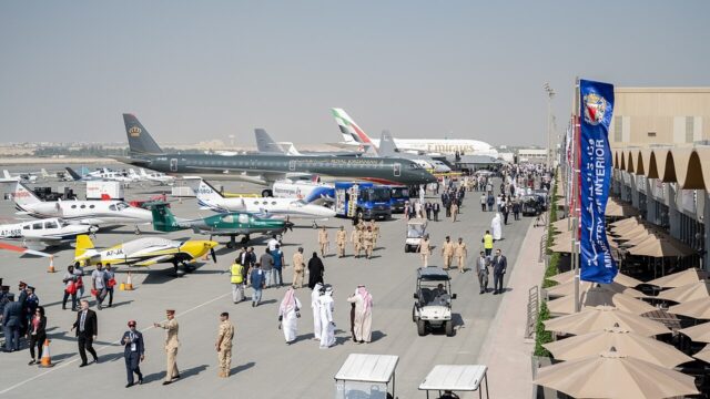 Static aircraft display and visitors at the Bahrain International Airshow Static aircraft display and visitors at the Bahrain International Airshow