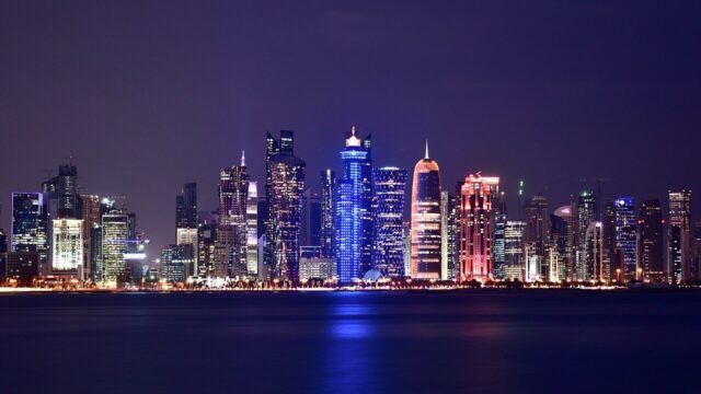 The West Bay skyline in Doha, Qatar