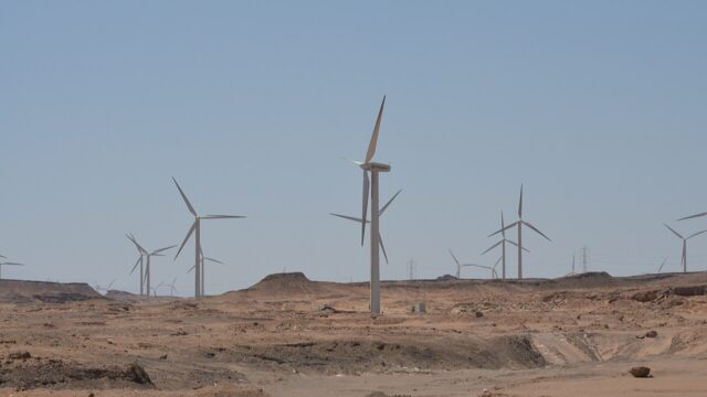 Wind turbines at Zaafarana on the Gulf of Suez, Egypt