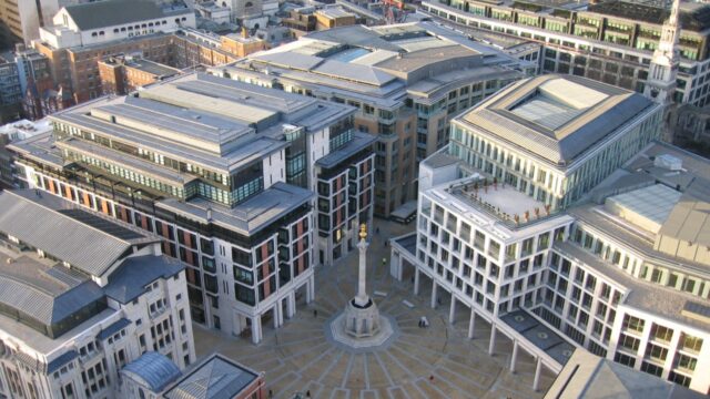 Paternoster Square in the City of London, home of the London Stock Exchange