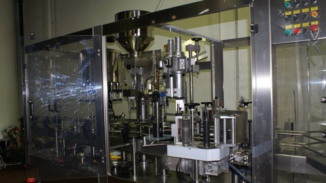 Bottling line in a food and beverage plant