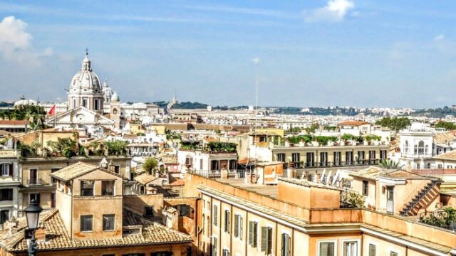 An aerial view of Rome in daylight