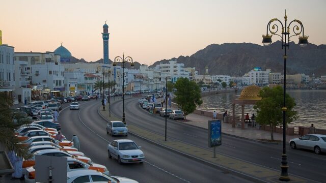 Muttrah Corniche and harbour road in Muscat Muttrah Corniche and harbour road in Muscat