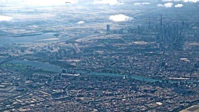 Dubai skyline from the air