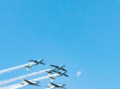 Dubai Airshow 2027 Set for Dubai World Central, 15 to 19 November A formation flying display, the kind staged daily on the Dubai World Central flightline during the Dubai Airshow