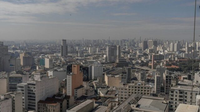 The downtown Sao Paulo skyline in Brazil