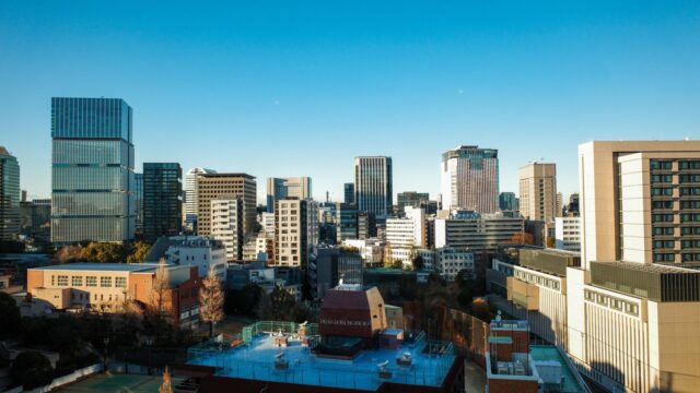 Modern office towers in Chiyoda City, Tokyo, host city of SusHi Tech Tokyo 2027