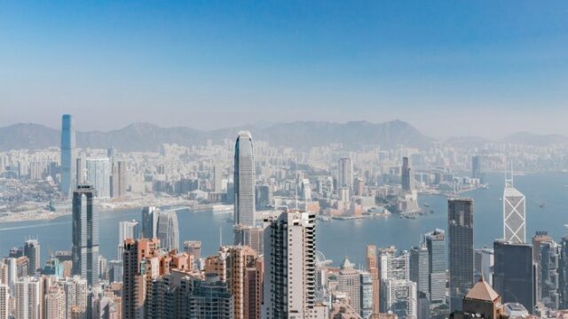 em-nw16_hongkong-20261024 Hong Kong harbour and the island skyline