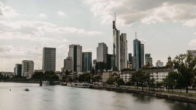 em-nw2-20261024 The Frankfurt financial district across the river Main, a centre of European capital markets