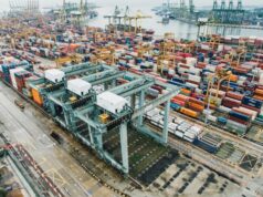 Singapore Maritime Week Returns in April as the Port City’s Flagship Shipping Gathering Intermodal shipping containers stacked on a busy container dock