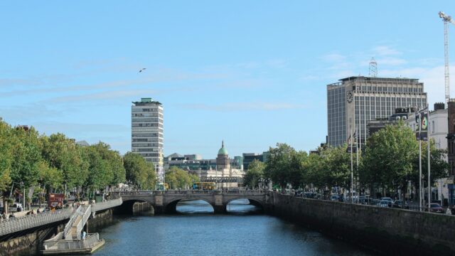 ev2_mfg Daylight view along the River Liffey in central Dublin, the city hosting the National Manufacturing and Supply Chain Expo 2027